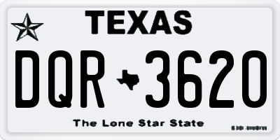 TX license plate DQR3620