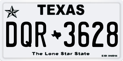 TX license plate DQR3628