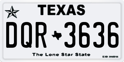 TX license plate DQR3636