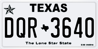 TX license plate DQR3640