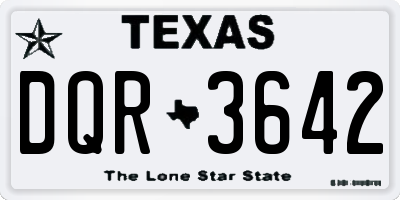 TX license plate DQR3642