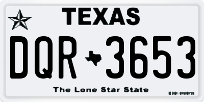 TX license plate DQR3653