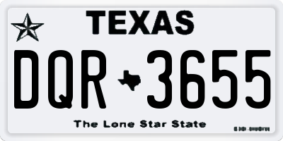 TX license plate DQR3655