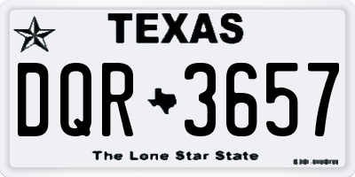 TX license plate DQR3657