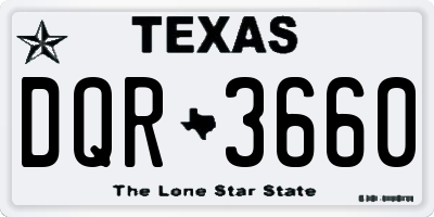 TX license plate DQR3660