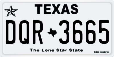 TX license plate DQR3665