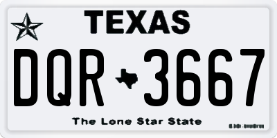 TX license plate DQR3667