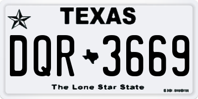 TX license plate DQR3669