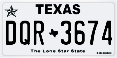 TX license plate DQR3674
