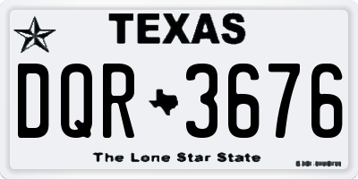 TX license plate DQR3676