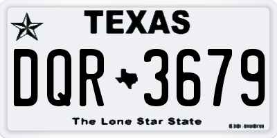 TX license plate DQR3679