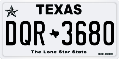 TX license plate DQR3680