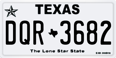 TX license plate DQR3682