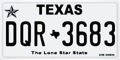 TX license plate DQR3683