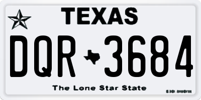 TX license plate DQR3684
