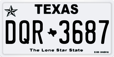 TX license plate DQR3687