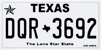 TX license plate DQR3692