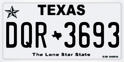 TX license plate DQR3693