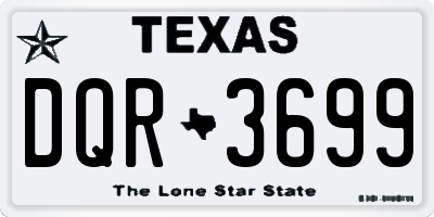 TX license plate DQR3699