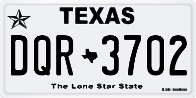 TX license plate DQR3702