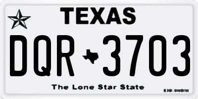 TX license plate DQR3703