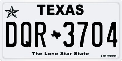 TX license plate DQR3704