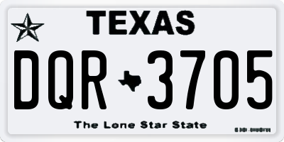 TX license plate DQR3705