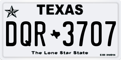 TX license plate DQR3707