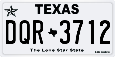 TX license plate DQR3712