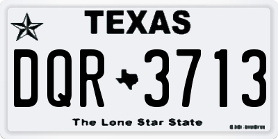 TX license plate DQR3713