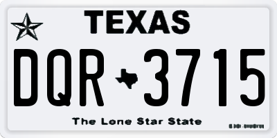 TX license plate DQR3715