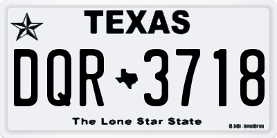 TX license plate DQR3718
