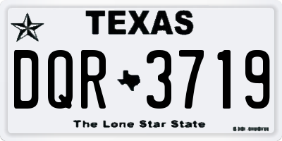 TX license plate DQR3719