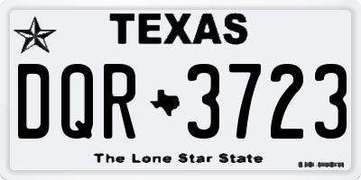 TX license plate DQR3723