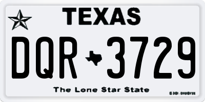 TX license plate DQR3729