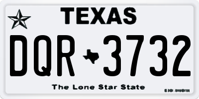 TX license plate DQR3732