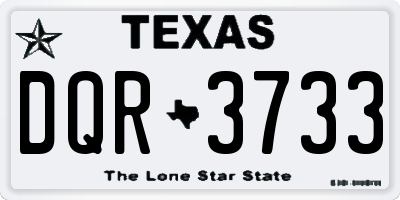 TX license plate DQR3733