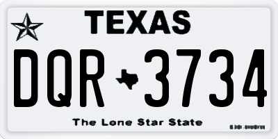 TX license plate DQR3734