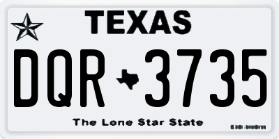 TX license plate DQR3735