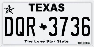TX license plate DQR3736