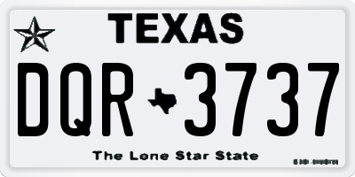 TX license plate DQR3737