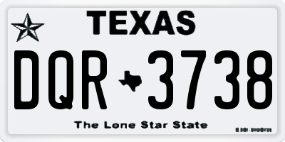 TX license plate DQR3738