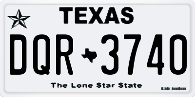 TX license plate DQR3740