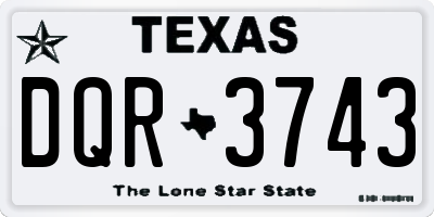 TX license plate DQR3743