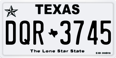 TX license plate DQR3745
