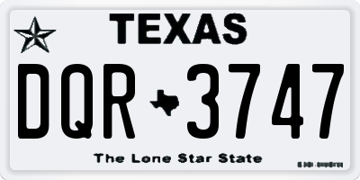 TX license plate DQR3747