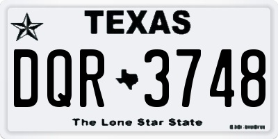 TX license plate DQR3748
