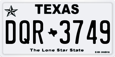 TX license plate DQR3749