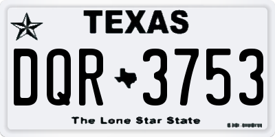TX license plate DQR3753