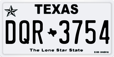 TX license plate DQR3754